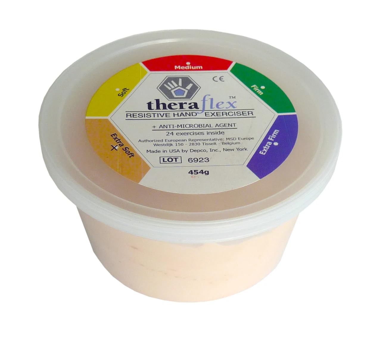 PASTA MODELLABILE PER LA RIEDUCAZIONE DELLA MANO THERAFLEX PUTTY - Confezione gr. 454 (Beige - Extra Leggero)
