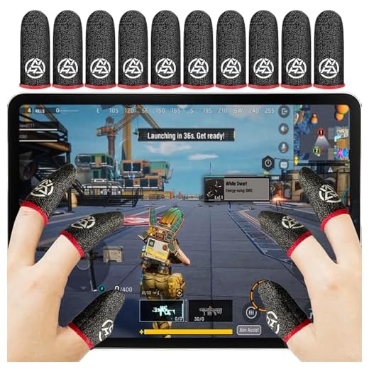 PXIRQ Lot de 10 protège-doigts professionnels en fibre d'argent de 0,3 mm, haute sensibilité, anti-transpiration et respirants, pour PUBG/Fortnite/COD – Compatible avec tous les téléphones portables