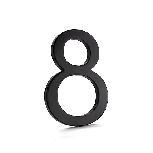 Miniatura 17 de Montague Metal Products MHN-04-F-BA1-6 Números de casa de dirección flotantes modernos de aluminio cepillado sólido, 4 pulgadas, aluminio cepillado