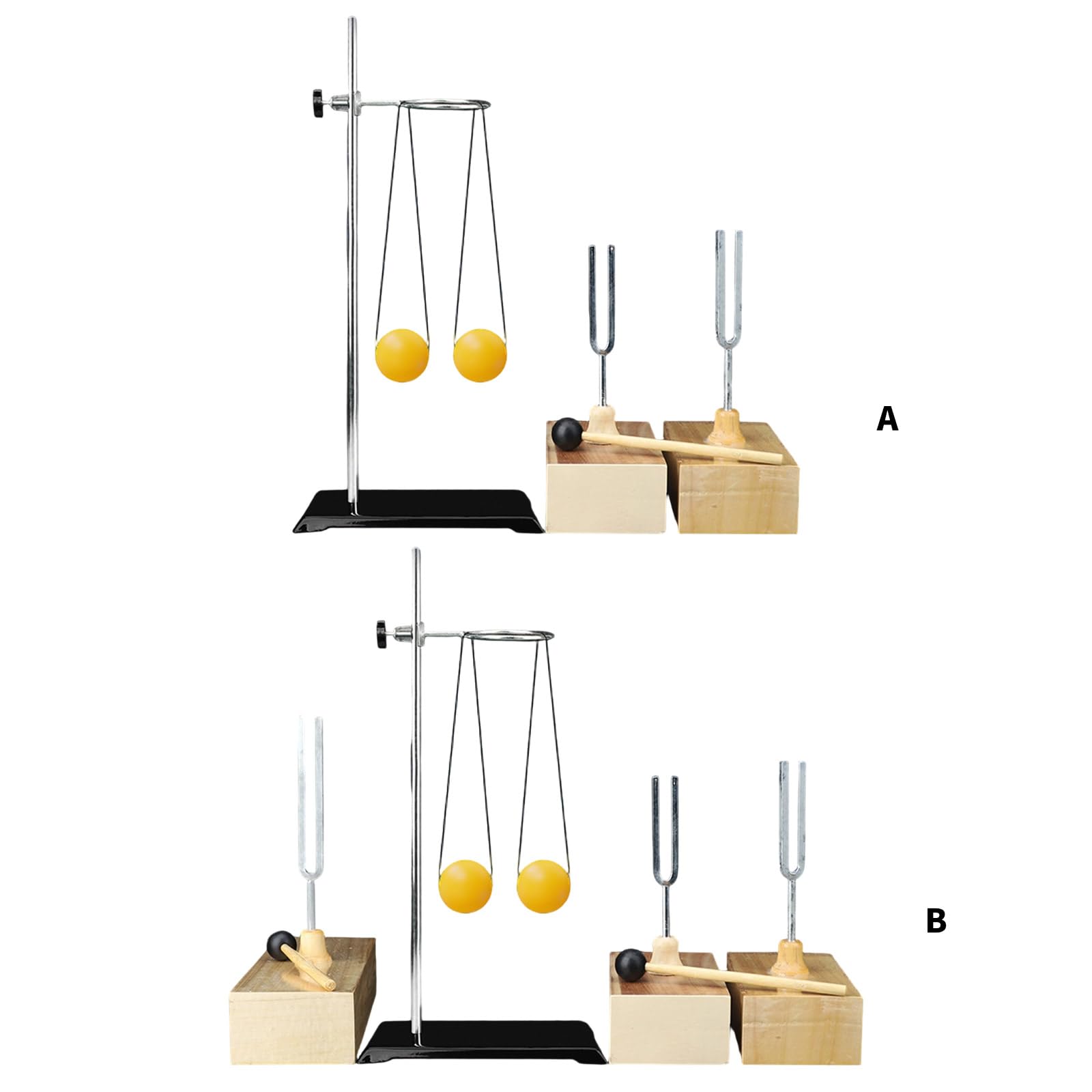 Kit d'expérimentation avec doubles fourches d'accordage 440 Hz et boîte en bois pour l'éducation, laboratoire de physique, résonance sonore