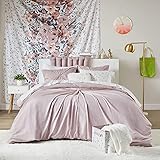 Comfort Spaces 17 Piece Bed in A Bag Comforter Set Include Sheets with 2 Side Pockets - All Season Cozy Bedding and Bedroom Organizer, College Dorm Room Essentials, Full, Kamila, Blush