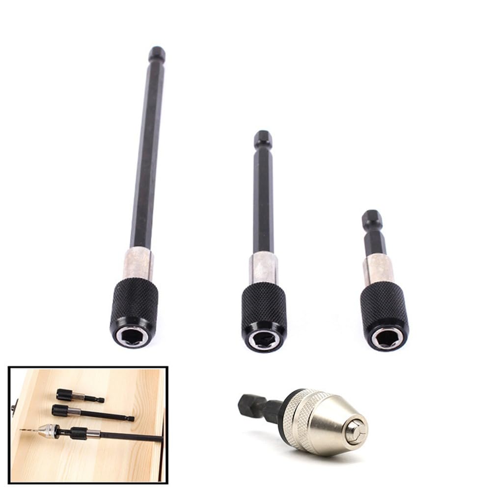 3-Piece Magnetic Bit Holder Extension Set, Quick Release Universal Impact Drill Adapter for Home DIY Projects view 6