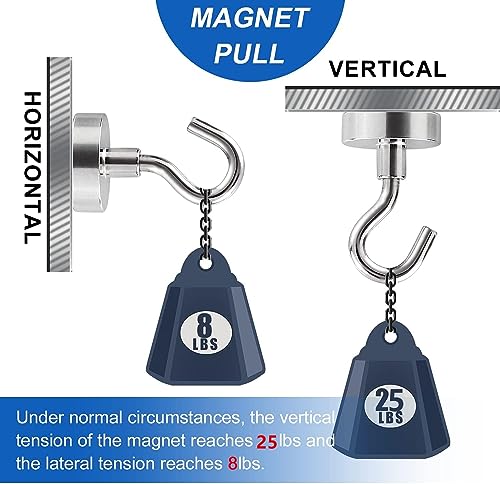 Lovimag 25LB-SILVER 4PACK Cruise Magnets For Door, 25Lbs Magnet Hooks For Cruise Cabin,Strong Magnetic Hooks thumb #1