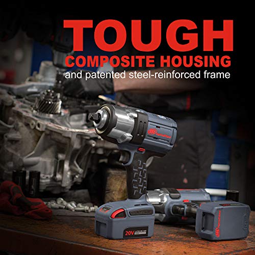 Ingersoll Rand W7152-K22 20V High Torque 1/2 Inch Drive Cordless Impact Wrench, 2 Battery Kit