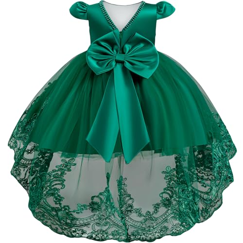 Baby Flower Girl Dress Pageant Party Wedding Pearl Lace Tutu Gown Toddler Formal Dresses