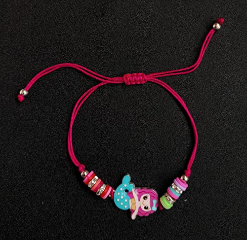 ANNA CREATIONS Thread Braided Adjustable Mermaid Pendent Necklace and Bracelet Jewellery set for Girls - Image 6