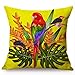 QIANGST Fodera per Cuscino pianta della Giungla Tropicale Fenicottero Decorazione per la casa Cuscino da tiro Copriauto Foglia di Palma Tucano Pappagallo Fodere per Cuscini Morbidi 45x45 cm H