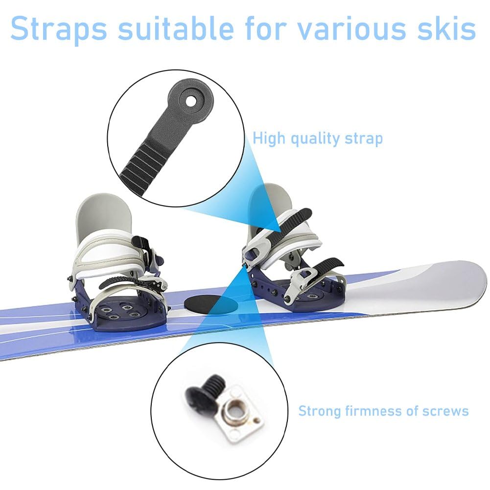 Correas De Tobillo para Snowboard, Repuesto Accesorios Fijación con Correa para Esquís 4 Piezas