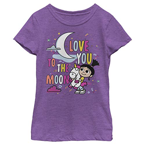 Dispicable Me Girls Minions Moon Love Short Sleeve Tee T Shirt, Purple Berry, Medium US