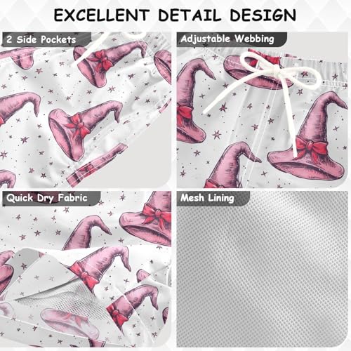Pigsaly Boys Swim Trunks Hand Drawn Witch Hat Bow Glitter Boys Board Shorts Swimsuit Swimwear Summer Bathing Suit 2T Multicolor3