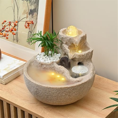 Fontaine de bureau en rocaille avec cascade et animation d'eau - 8