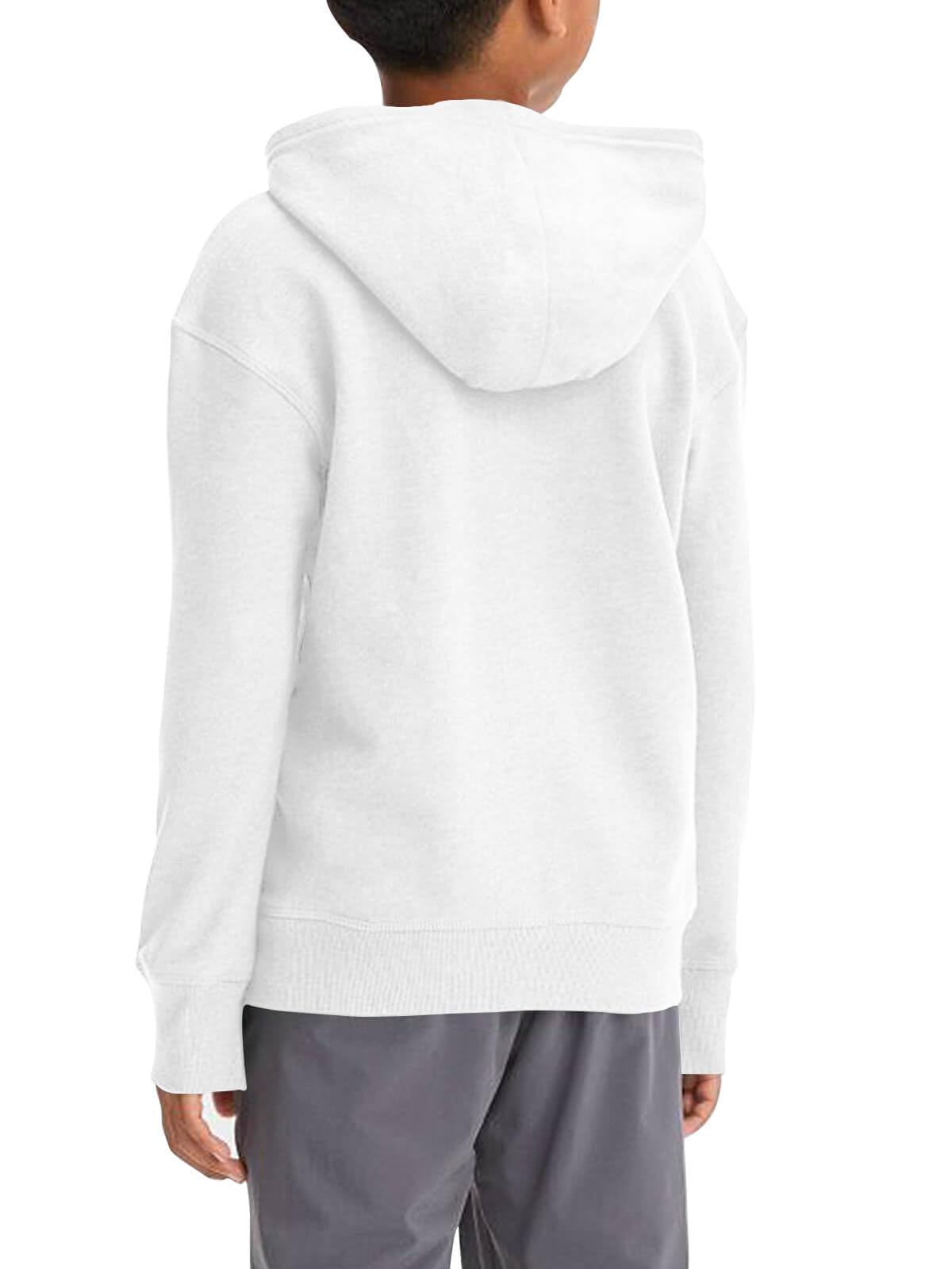 Haloumoning Sudadera con capucha de forro polar para niños, manga larga, con bolsillo, 4-14 años