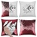 1 Pieza de Fundas de cojín positivas de Abeja Creativas Escamas de Sirena Purpurina Doble Colores Funda de Almohada Decorativa Cuadrada 40x40cm (Rojo)