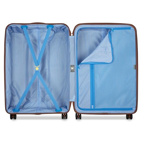 Image of DELSEY PARIS Juliette 75.5 cms Large Check-in ABS /Polycarbonate Hard Sided 8 Wheels Spinner Suitcase /Trolley Bag for Travel with TSA Lock- Blue
