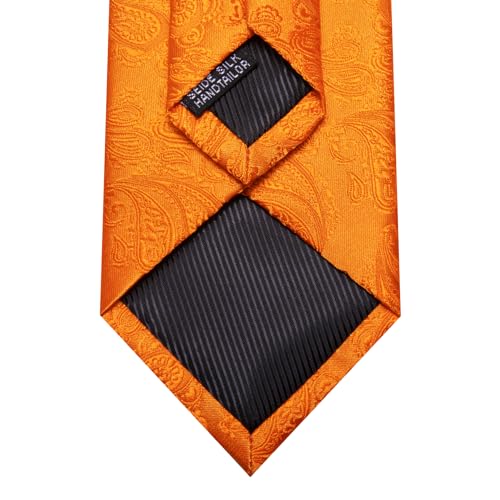 Image of Barry.Wang Paisley Tie Fashion Set Hanky Cufflinks Neckties for Men Woven Silk