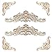 Gotetiso Holz Ornamente 6 Stück Zierleisten Holz Holzornamente Holz Schnitzerei Deko Geschnitztes Holz Holzornamente für Möbel Vintage Massivholz Geschnitzte Ornamente für Möbel