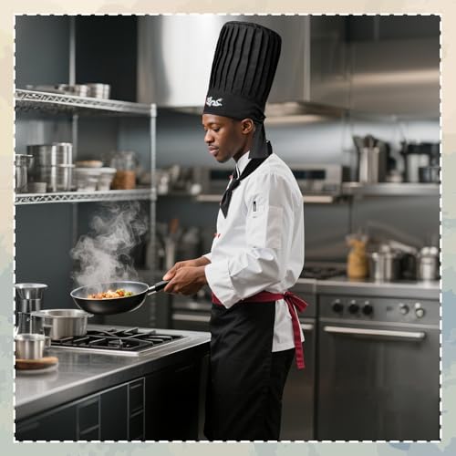 Chef Costume Adult Set 4pc - Hibachi Chef Hat And Apron, Headband & Tie, Hibachi Chef Outfit for Men Women, Hibachi Party Decorations, Halloween Party Decorations And Bbq Birthday Party Decor4