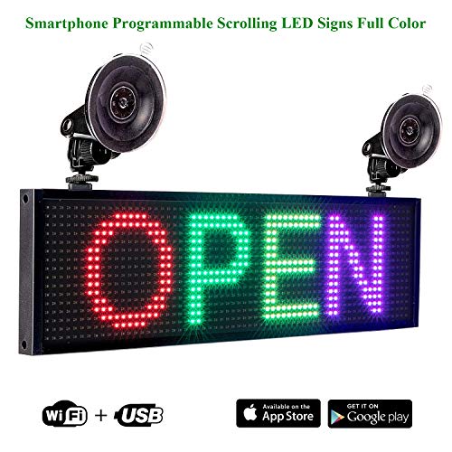 Leadleds P5 RGB Full Color LED Sign Message Board WiFi Connected Smartphone Programmable