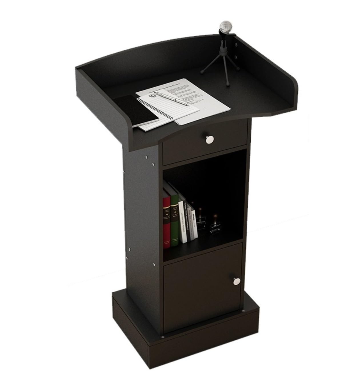 CGCSYZ Wooden Podium with Drawer & Lectern for Presentations Church Services School Seminars Standing Desk Podium (Bianco 60 * 41.2 * 108cm)
