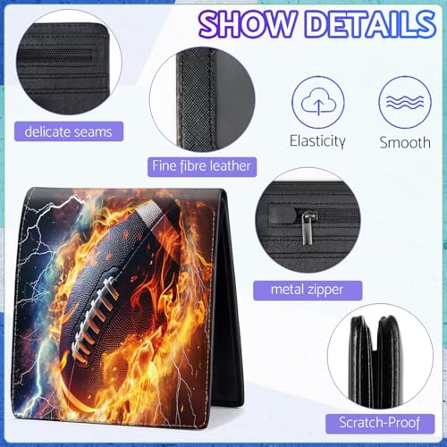 Image of Boys Wallet for Teens, Cool Kids Football Wallet for Boys Ages 8-10 9-12 11-15, Funny Leather Bifold Rfid Blocking, Coin Pocket Id Window for Teen Men Youth Guys Birthday Christmas Gifts