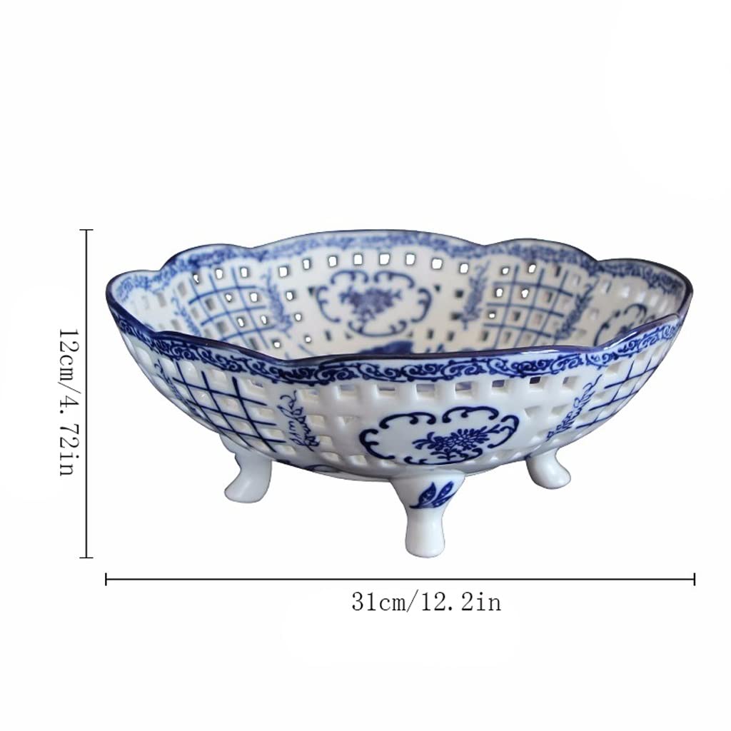Retro ceramiczne chińskie kosze na owoce cukierki domowy talerz na owoce kreatywny salon dekoracja stolika kawowego prosta miska na owoce kosz na owoce i warzywa (L)