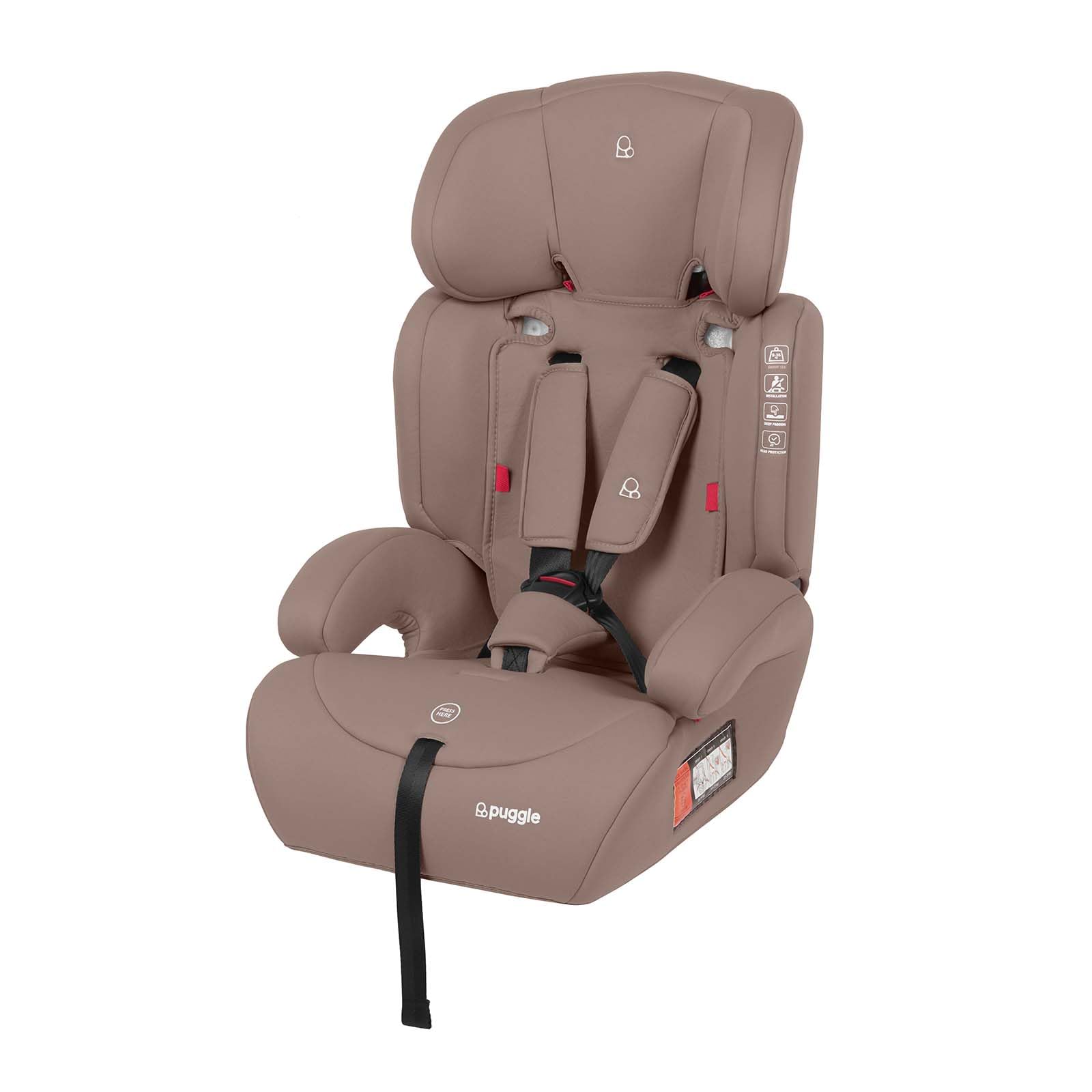 Puggle Maxi Gro Comfort Group 1/2/3 Car Seat & Booster Seat (Truffle)