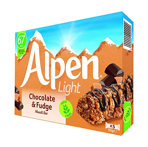 Alpen Light Chocolate and Fudge Cereal Bars, 5 x 19g