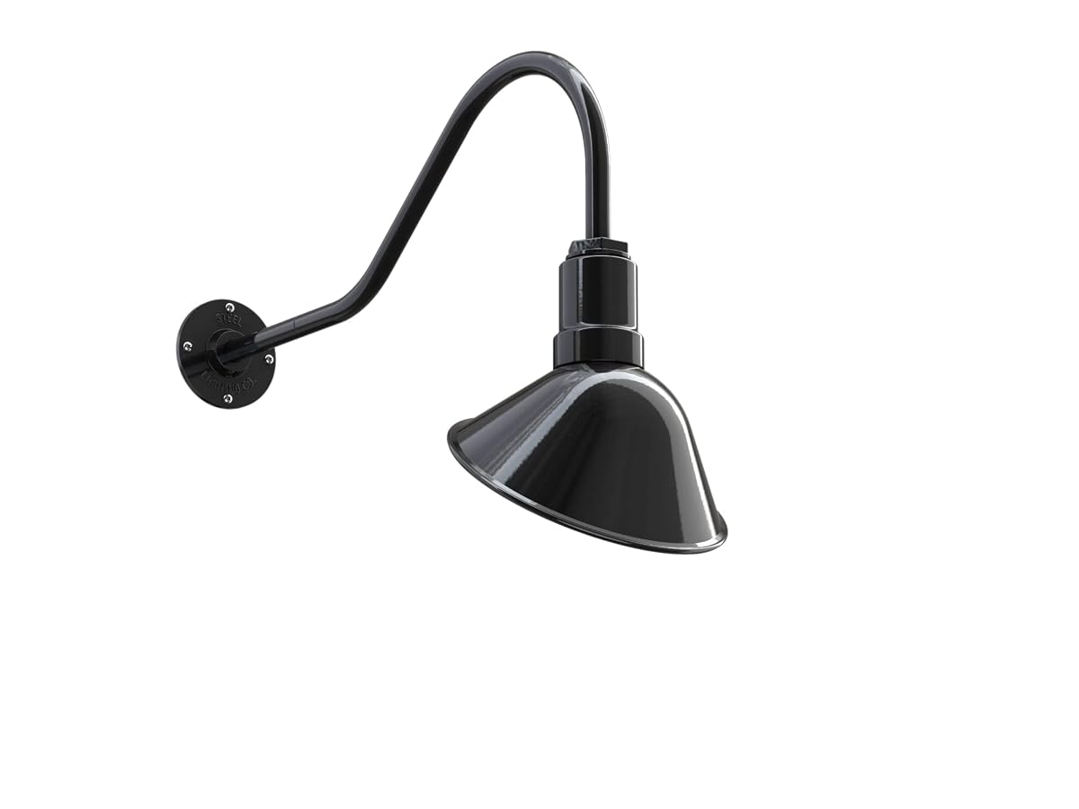 Steel Lighting Co. Venice Outdoor Sign Light - 9" Dome, 23" Gooseneck,