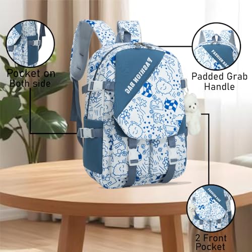 Image of Tinytot 30 Litre Japanese Korean Style School Bag Water-Resistant Laptop & Travel Backpack - Unisex Large 18 Inches Multipurpose Student Backpack for Boys & Girls, Men & Women