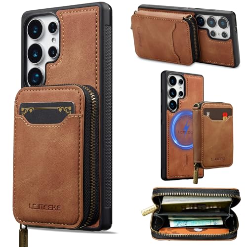 Étui Galaxy S26 Ultra marron : stop aux chutes de monnaie avec le zip