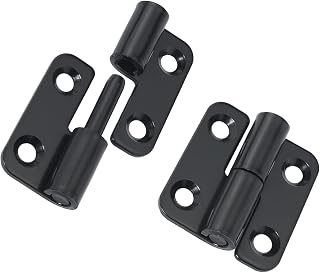 2PCS 304 Stainless Steel 1.5Inch Left Handedness Lift Off Hinges with Screws Detachable Slip Joint Small Flag Hinges Rising Butt Door Hinges, Matte Black