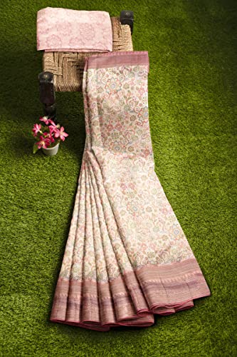 Image of Pothys Women's Grey Art Raw Silk Saree With Blouse Piece (B7749 Grey)