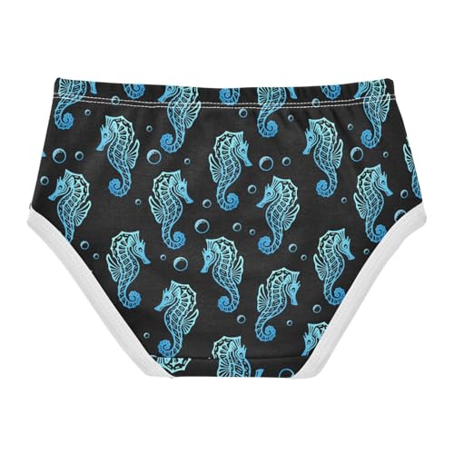 Little Girls' Soft Cotton Underwear Kids Breathable Comfort Seahorse Panties Briefs Toddler2