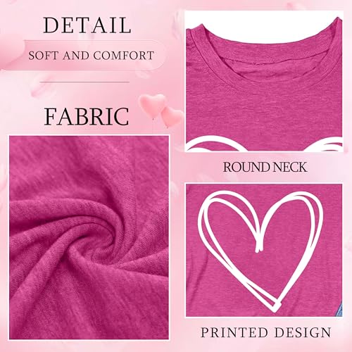 Image of Ithalt Kids Valentine Shirt Girls Valentines Shirts Cute Heart Graphic Long Sleeve Tee Tops 4-14y