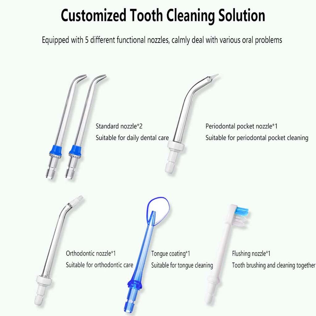 TJH Idropulsore, Denti puliti, irrigatore Orale Dentale Professionale Senza Fili - Serbatoio d'Acqua da 300 ml, Ricaricabile, Impermeabile Ipx7 5 modalità per Pulizia di Denti, apparecchi ortodontici