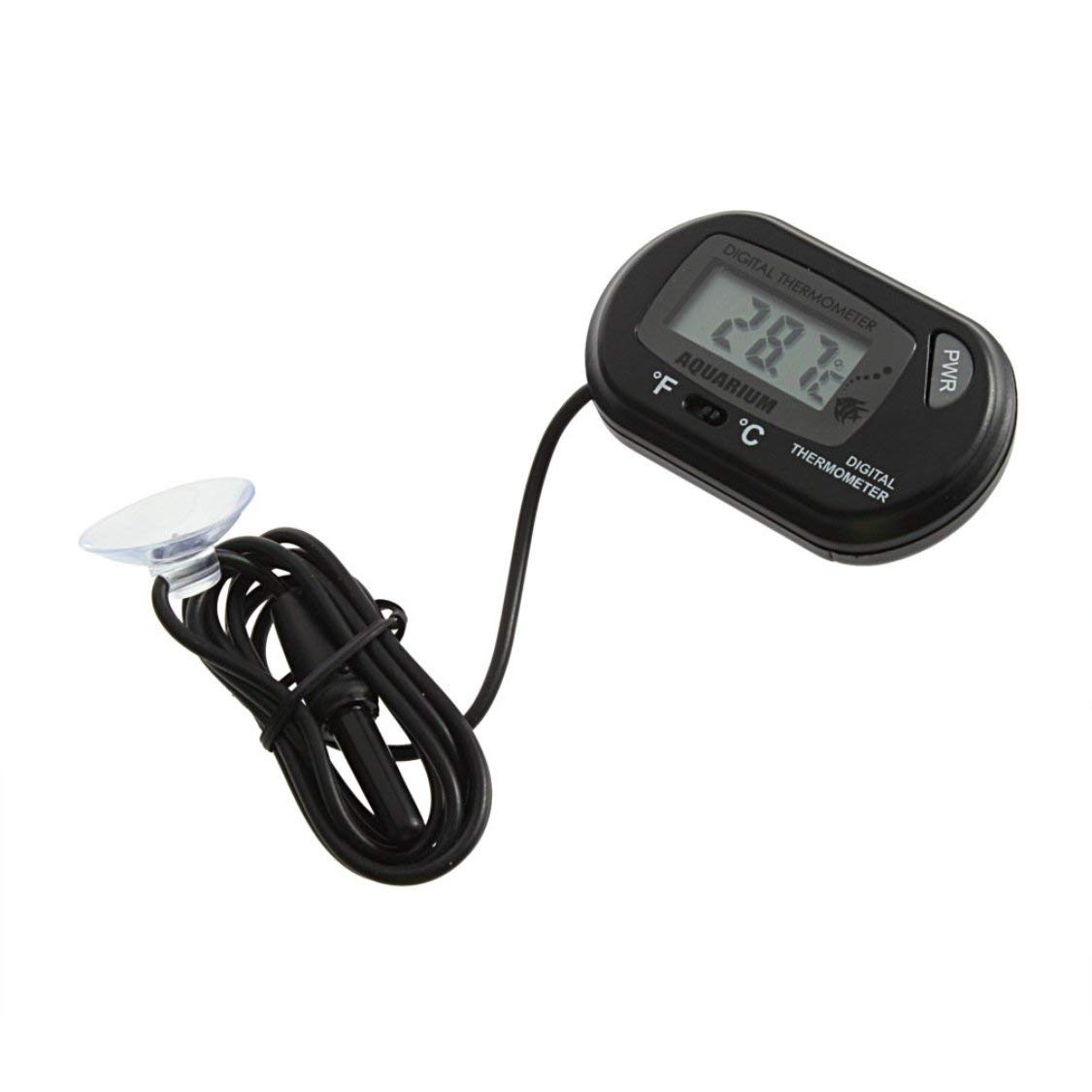 Leruyi Mini Black Aquarium Fish Tank Water Submersible Waterproof Digital LCD Thermometer Little Sensor Wired