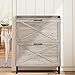 Maupvit Shoe Cabinet with 2 Flip Drawers, Freestanding Shoe Cabinet Organizer with Metal Legs, Shoes Storage Cabinet for Entryway, Narrow Shoe Rack Cabinet, Washed Gray