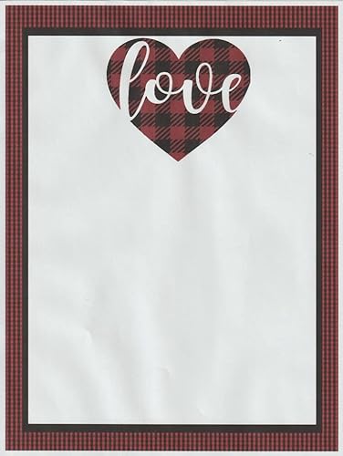 Papel para impresora de papelería Red Plaid Love 26 hojas