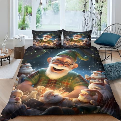 Housse de couette Noël en microfibre premium 3D King INTCHE