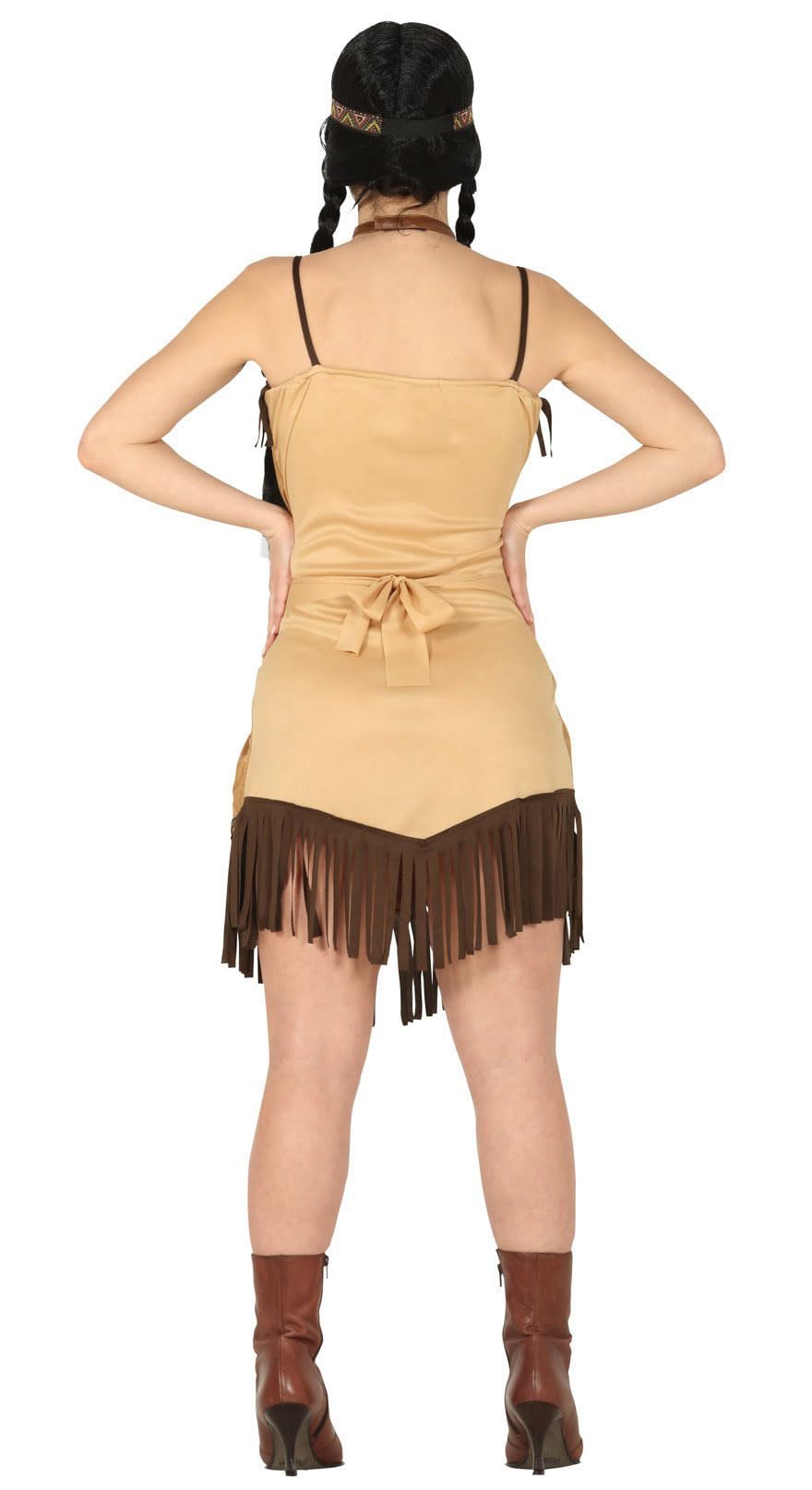 Guirca Disfraz India Miwok Para Adulto – Vestido Y Banda Para La Cabeza Talla L (42-44)