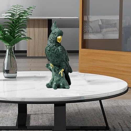 Estatua elegante de loro de resina para decoración hogareña miniatura 3
