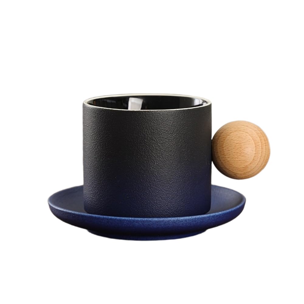 Ensemble céramique bleu noir pour expresso et thé de haute qualité