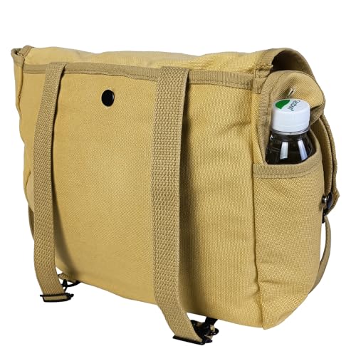 SUNRISING US Army WW2 M1936 Musette Bag Messenger Bag with Shoulder Strap,12" WWII Canvas Vintage Tactical Satchel Bags Military Crossbody Haversack Messenger Bags4