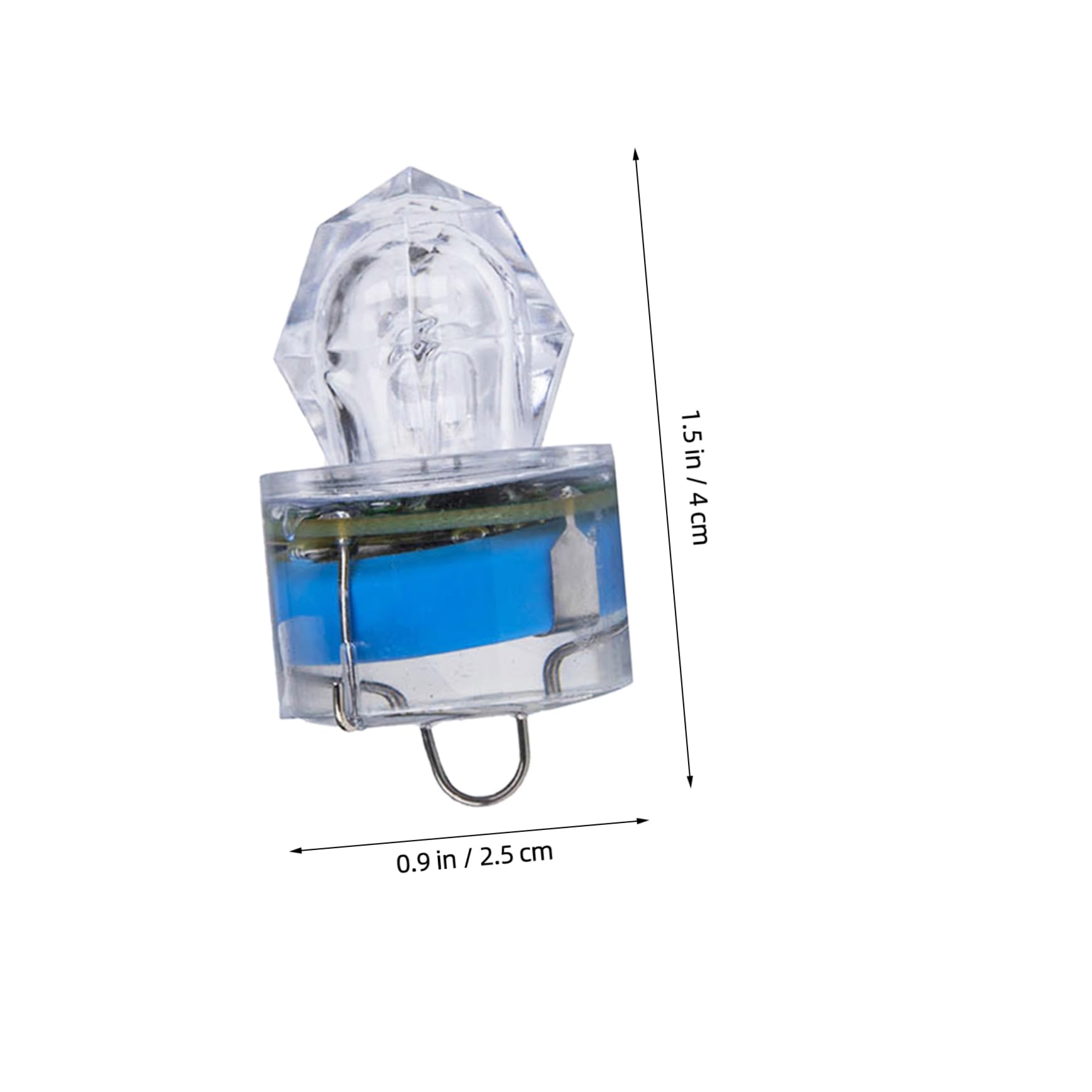 Anneome 2Pcs LED Underwater Night Fishing Light Diamond Shaped Lure Lamp for Attracting Bait and Fish Random Color for Night Fishing and Underwater Use