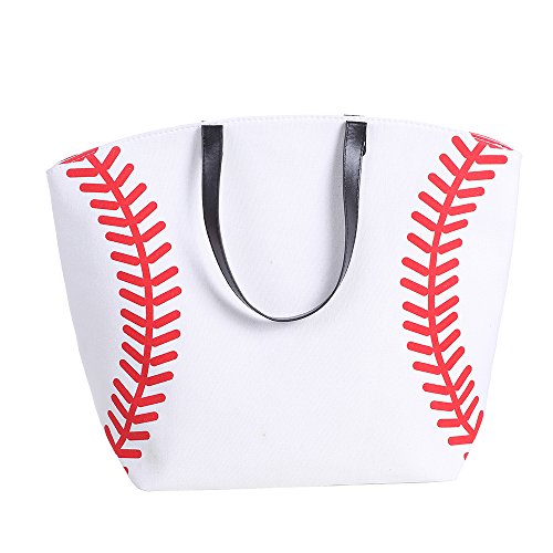 E-Firstfeeling Large Baseball Tote Bag Sports Prints Tote Handbag Beach Bag Travel Bag For Women (Baseball) #TOP3