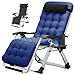 MOPHOTO Zero Gravity Liegestuhl, Gartenliege klappbar, 200 kg Traglast zusammen mit Polster und Seitentasche, perfekt für Nickerchen, Relaxliege, Gartenliege, Balkonliege, Terrassenstuhl(Blau)