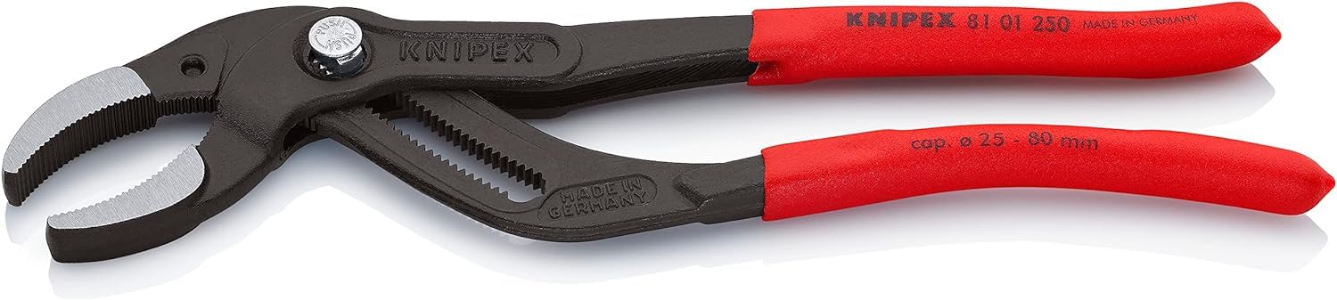 KNIPEX Pince pour siphons et connecteurs gaines PVC anti-dérapantes 250 mm, 81 01 250