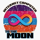 Internet computer to the moon, crypto ICP black text Sticker Vinyl Bumper Sticker Decal Waterproof 5'