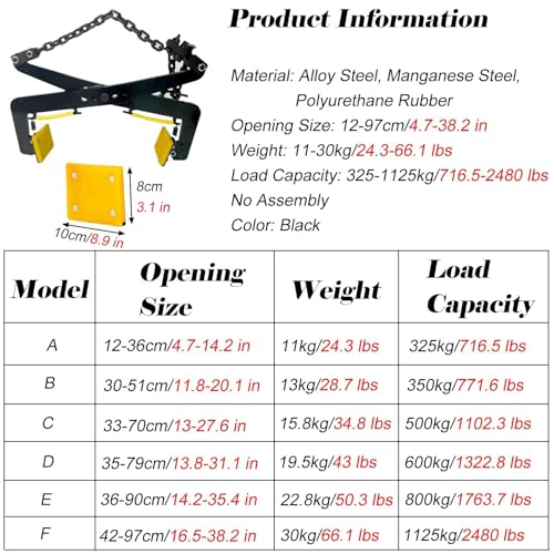 Pinzas de elevación Resistentes para Granito, mármol, Pizarra y ladrillo: Agarre Seguro, Capacidad de 500 kg, Ideales para Trabajos de construcción y albañilería.