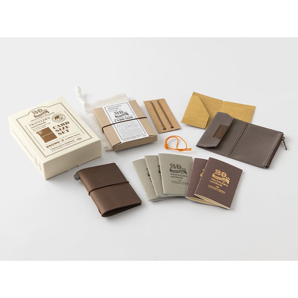 Amazon | トラベラーズノート カードサイズ 20周年セット 茶 15412006